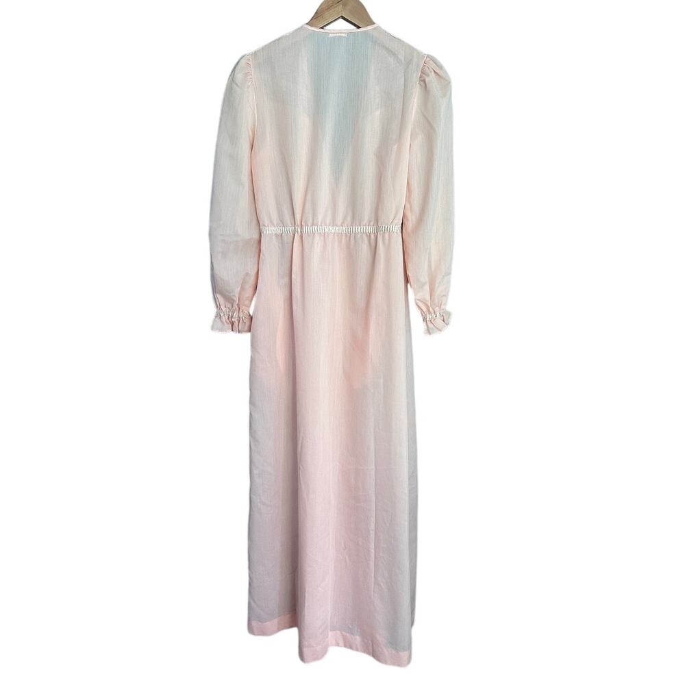 Vintage Lightweight Lounge Robe pink cotton Small - Picture 3 of 6